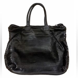 Large Tote Bag in genuine soft netted leather , hand made in England.